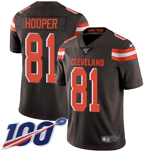Nike Browns #81 Austin Hooper Brown Team Color Youth Stitched NFL 100th Season Vapor Untouchable Limited Jersey